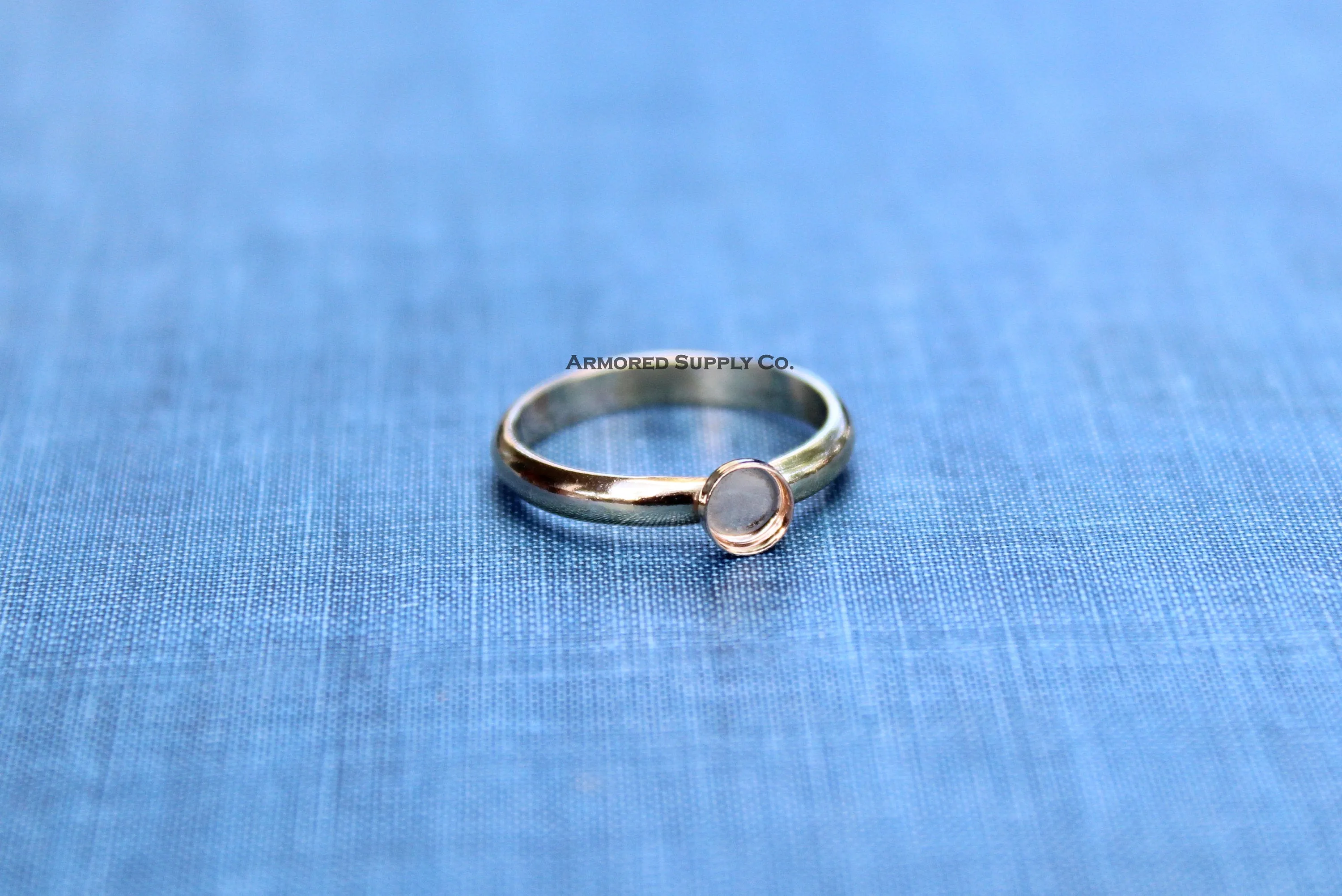 Gold Filled 3mm Bezel Cup Comfort Ring Band blank