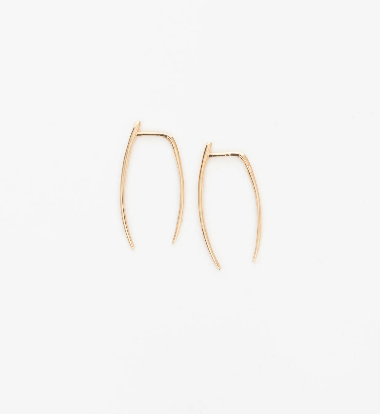 Gold Large Infinite Tusk Earrings