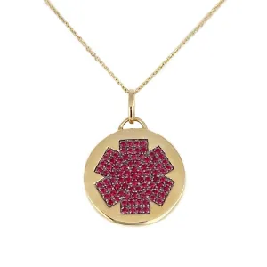 Gold Medical ID Necklace with Ruby