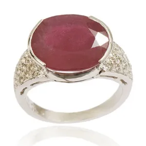 Gorgeous Looking 5ct Madagascar Ruby Gemstone Ring With VVS Diamonds