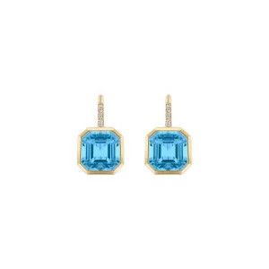 Goshwara Gossip Blue Topaz Diamond Earrings