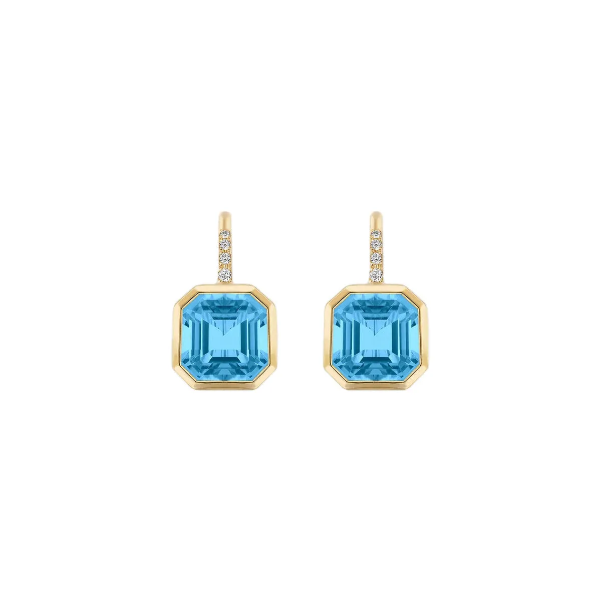 Goshwara Gossip Blue Topaz Diamond Earrings