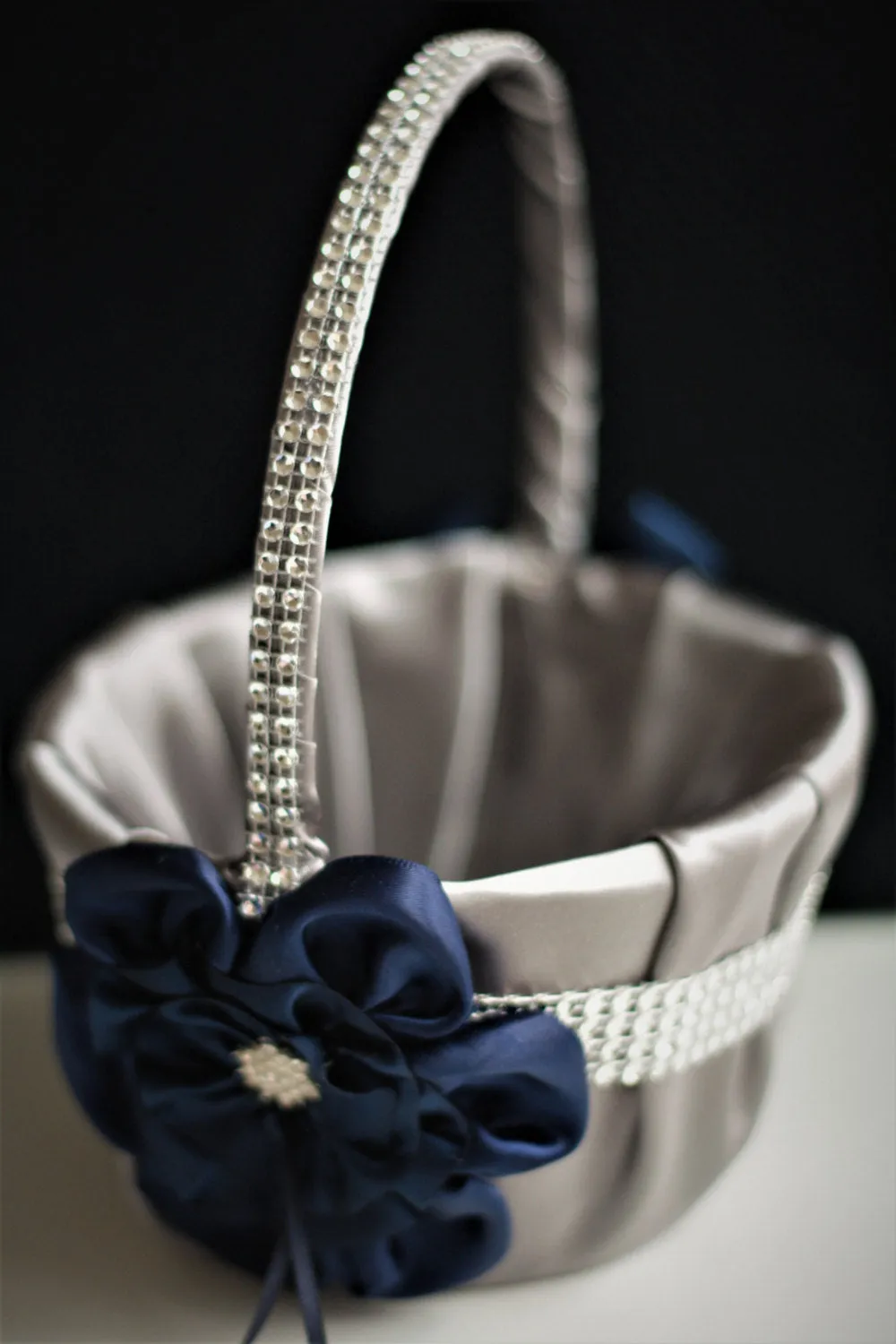 Gray Navy Bearer Pillow \ Navy ring cushion \ Navy Wedding Pillow \ Gray Navy Wedding Ring Holder \ Grey Navy Pillow \ Pillow for rings