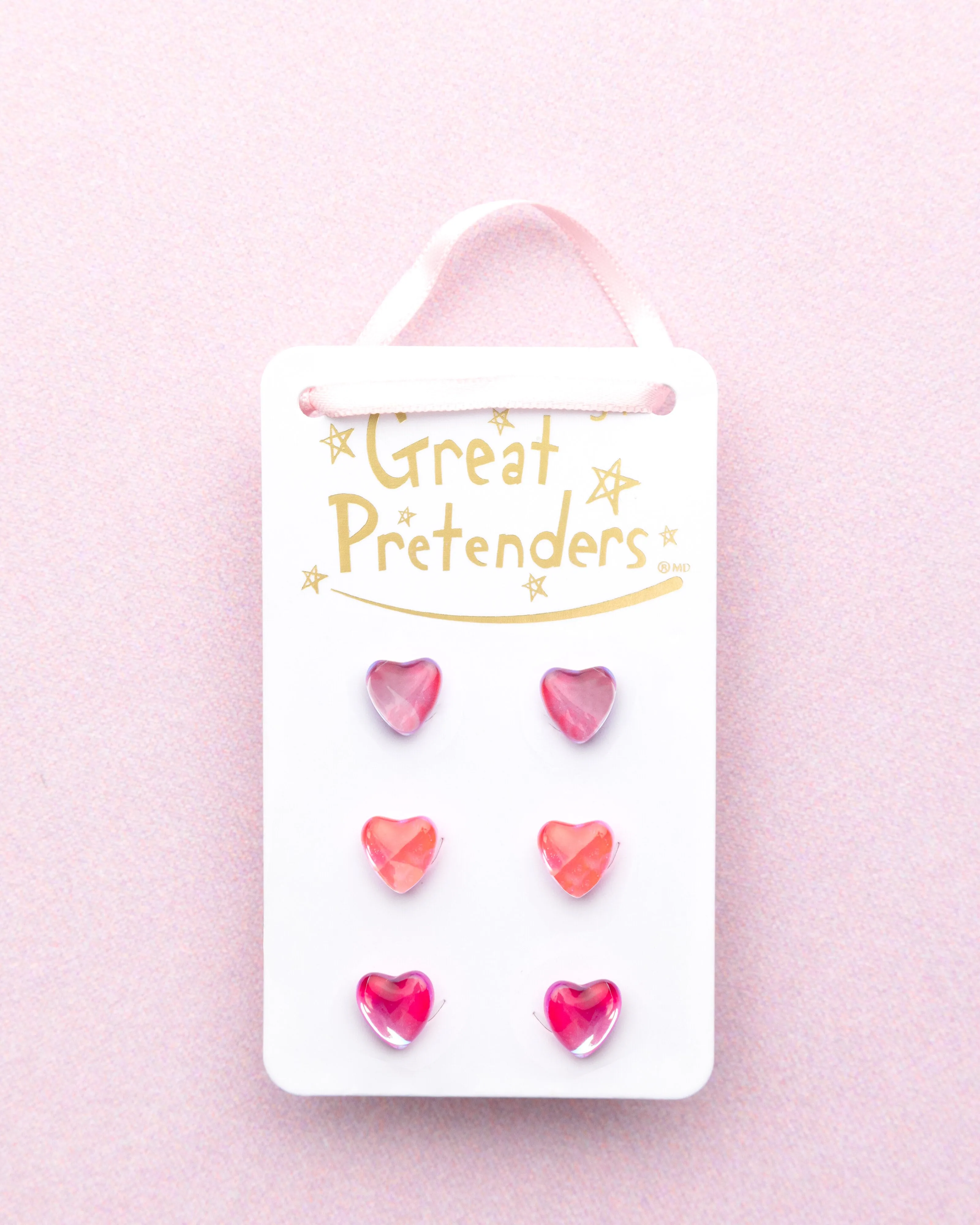 Great Pretenders Boutique Holo Heart Studded Earring Set