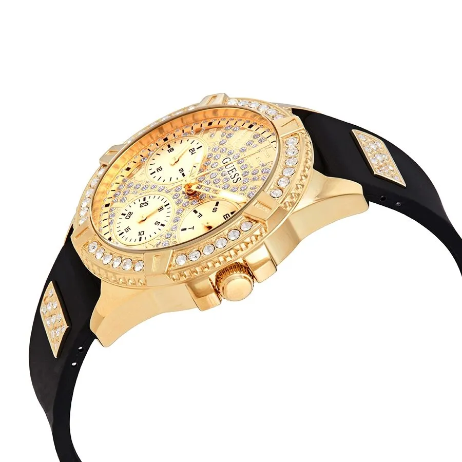 Guess Lady Frontier Quartz Crystal Gold Dial Ladies Watch W1160L1