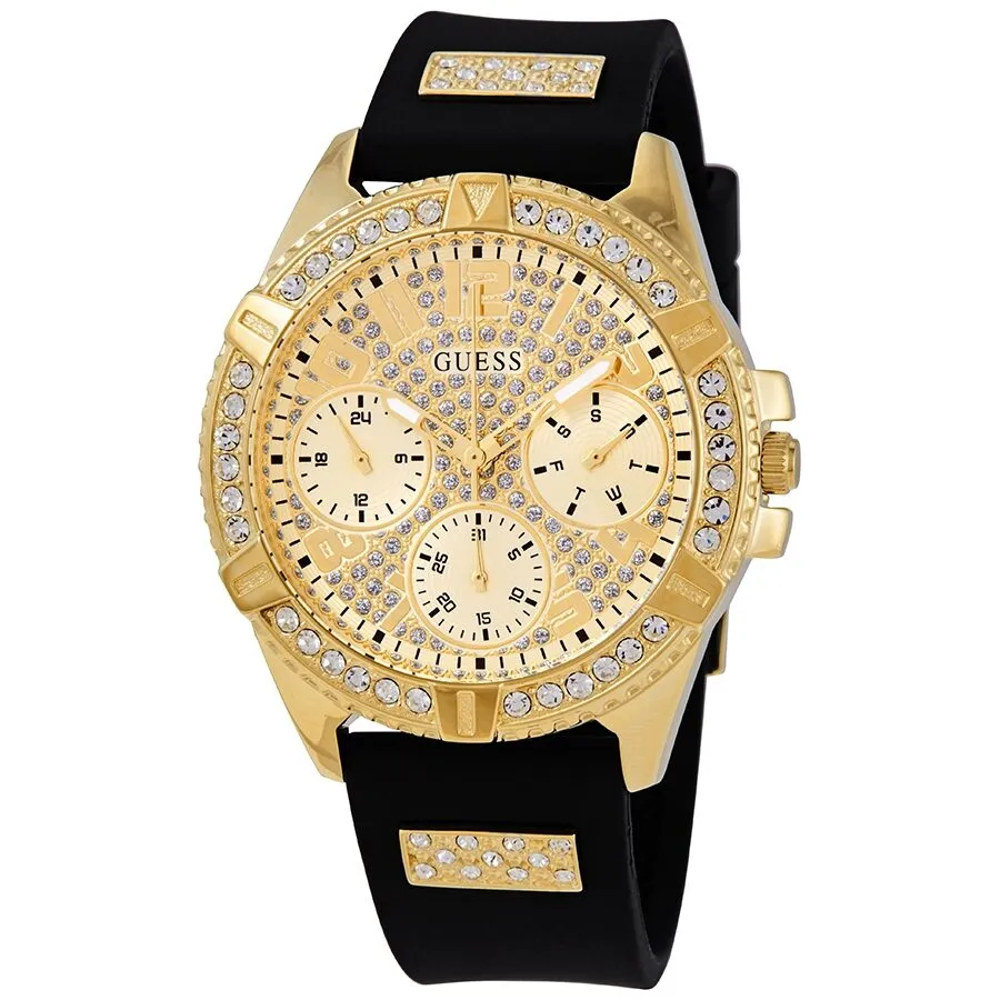 Guess Lady Frontier Quartz Crystal Gold Dial Ladies Watch W1160L1