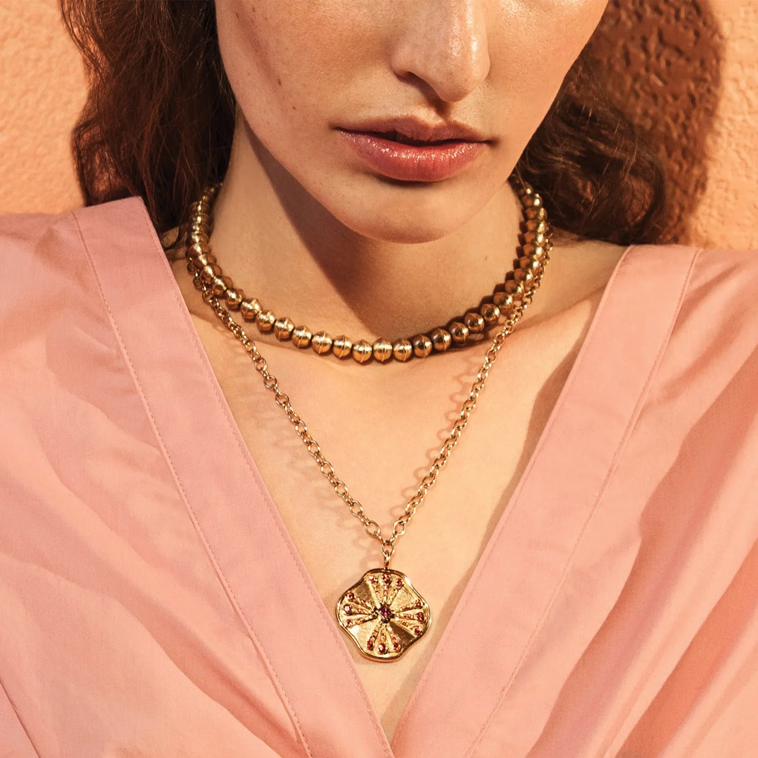 Guiding Light Necklace Orange Sapphire