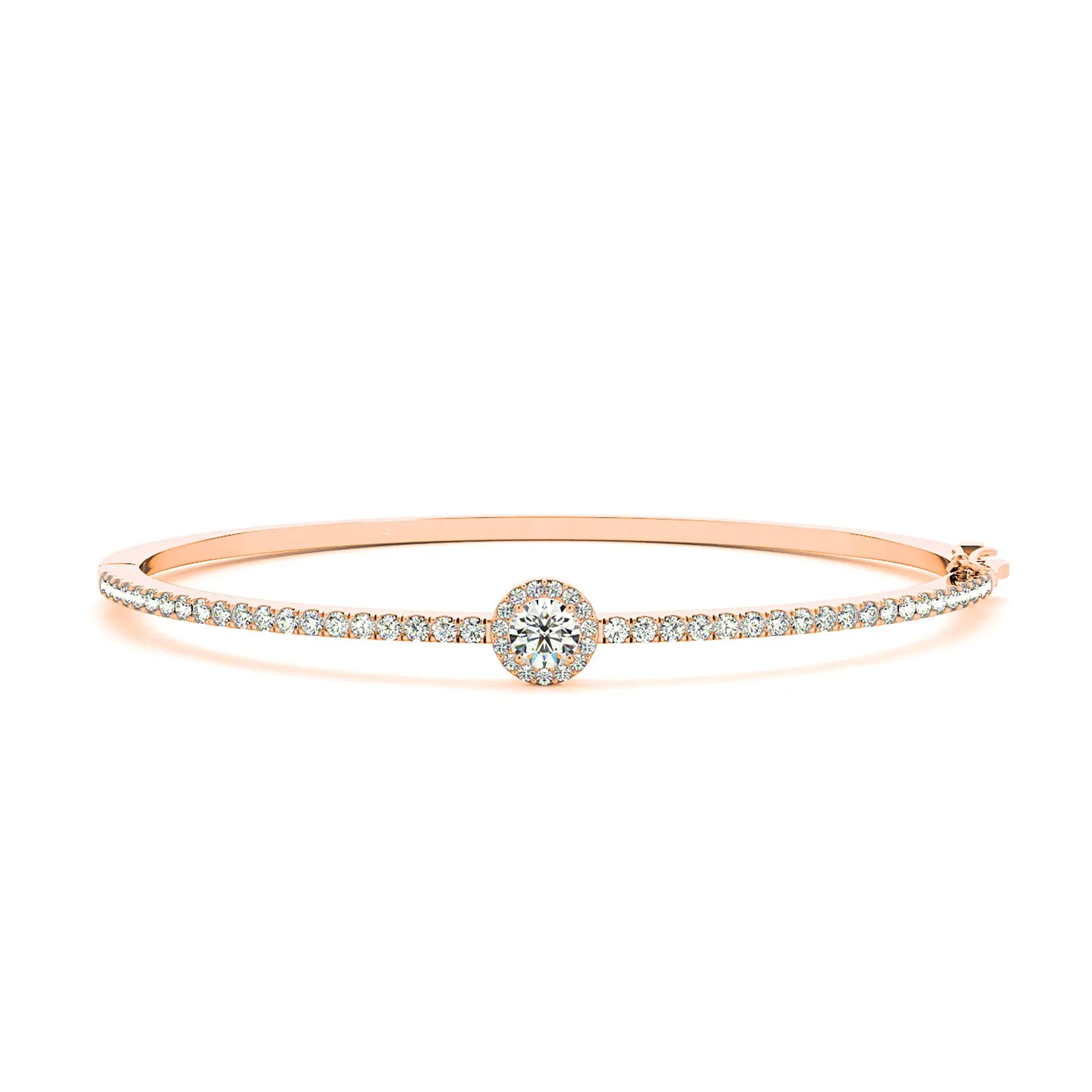Halo Center 1.80 ctw Round Diamond Bangle Bracelet Pave Set