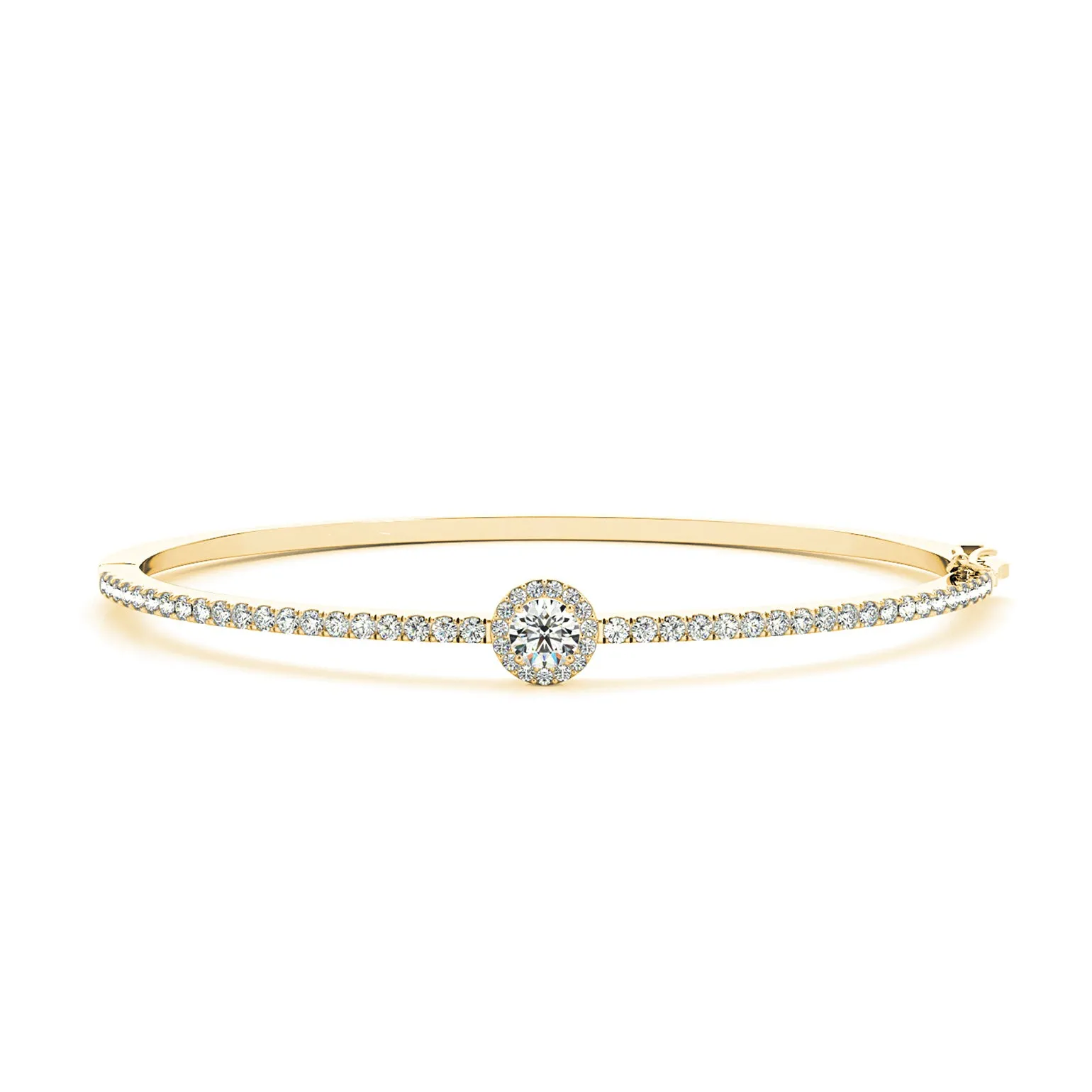 Halo Center 1.80 ctw Round Diamond Bangle Bracelet Pave Set