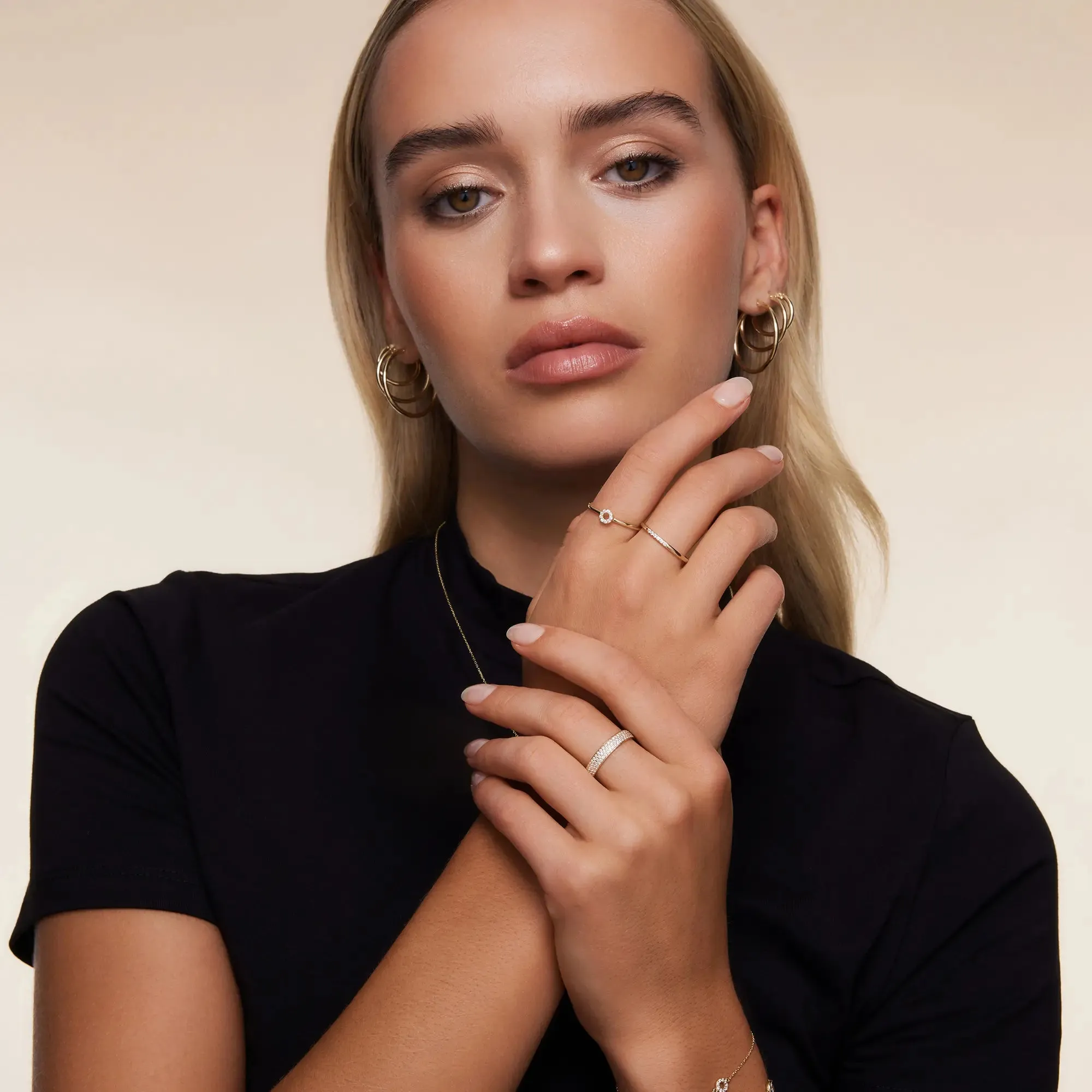 Halo Line Zirconia Rings Set