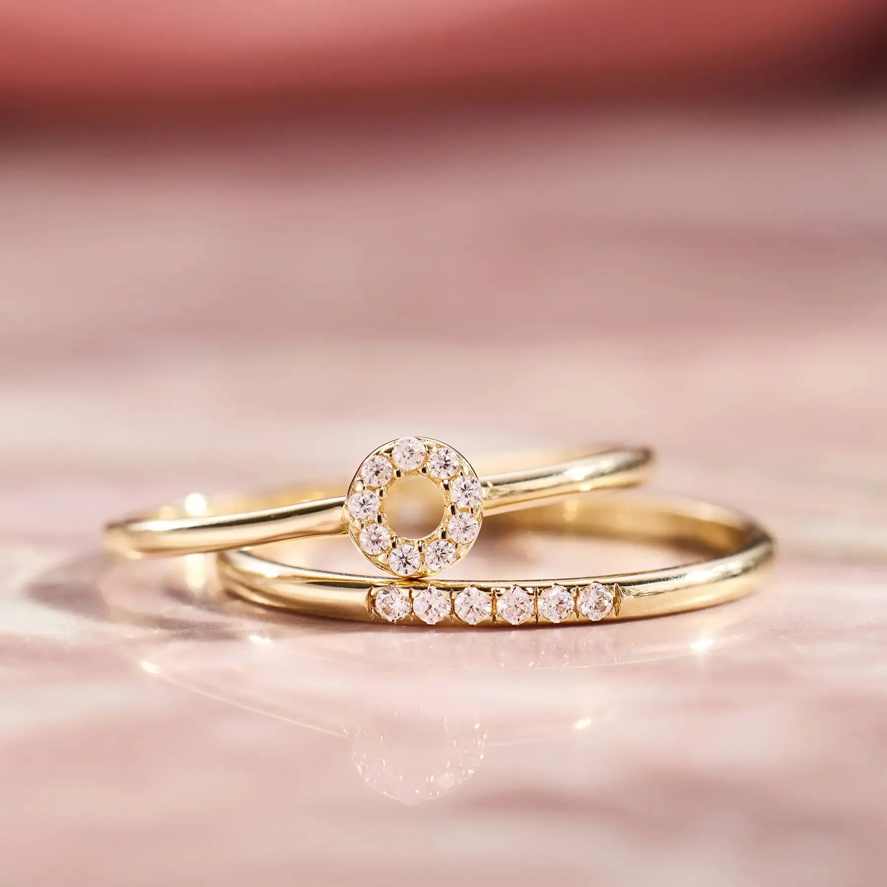 Halo Line Zirconia Rings Set