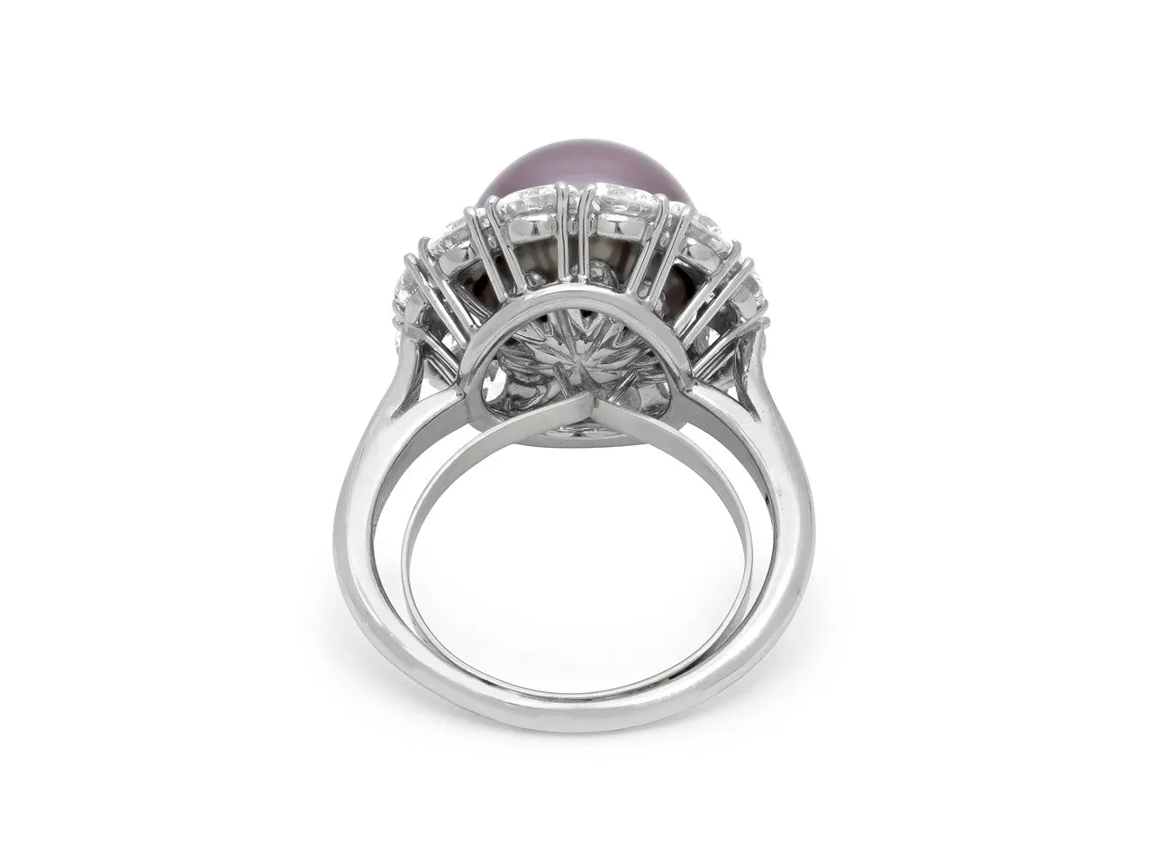 Harry Winston Tahitian Pearl and Diamond Set in Platinum and 18K