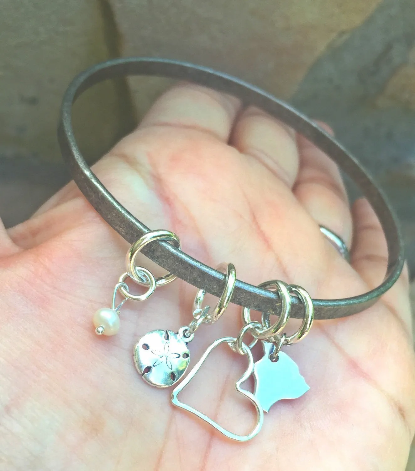 Hawaiian Bangle, Hawaiian Jewelry, Personalized Bangle Bracelets , Beach Bangle, Island Bangle, Hawaii Jewelry, natashaaloha
