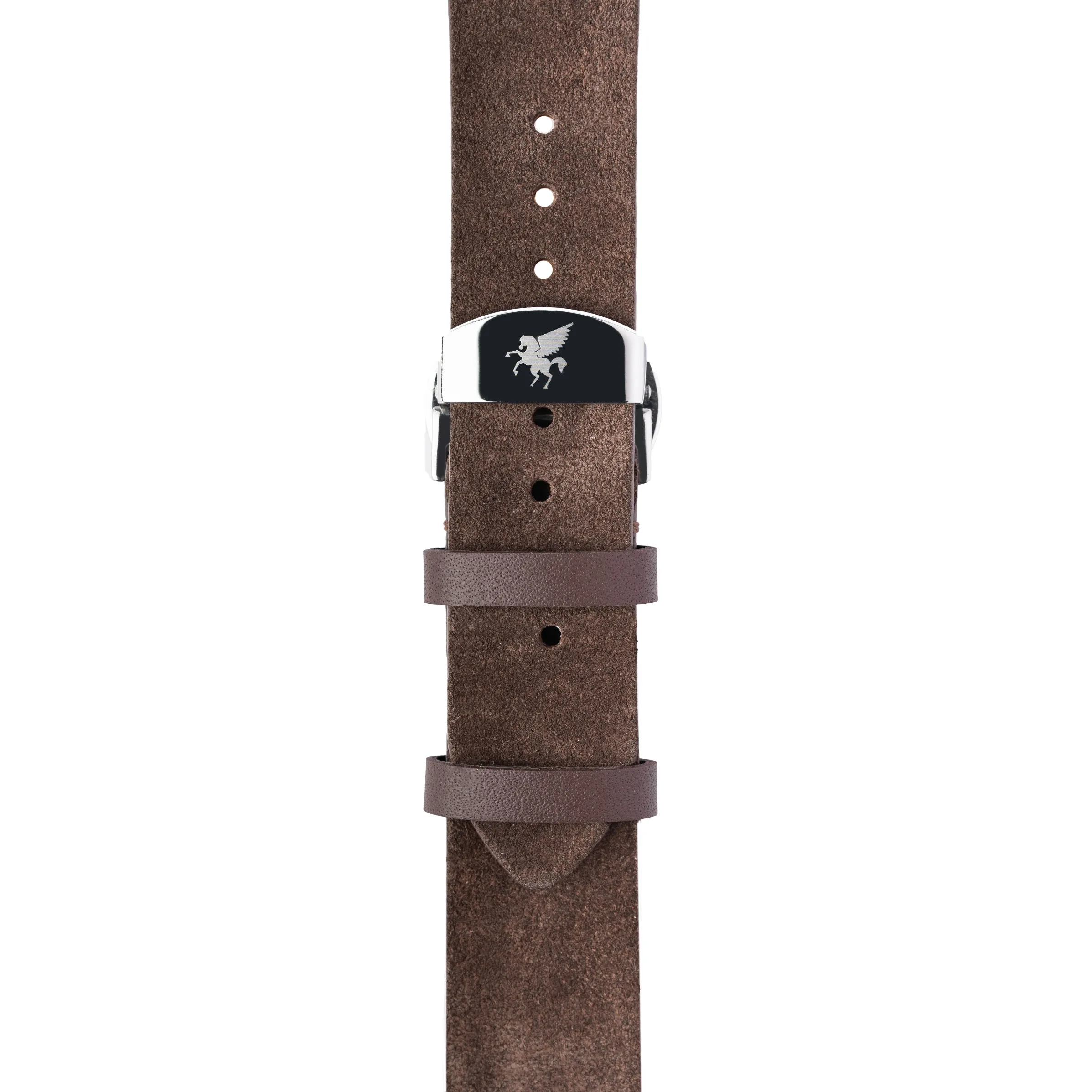 Hazel Brown Italian Suede Leather Strap w/ Butterfly Buckle