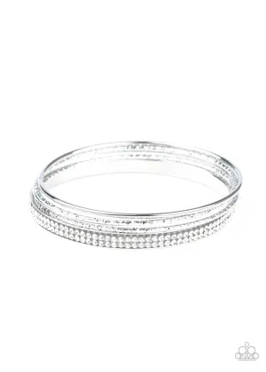 Heap It On White Paparazzi Bracelet