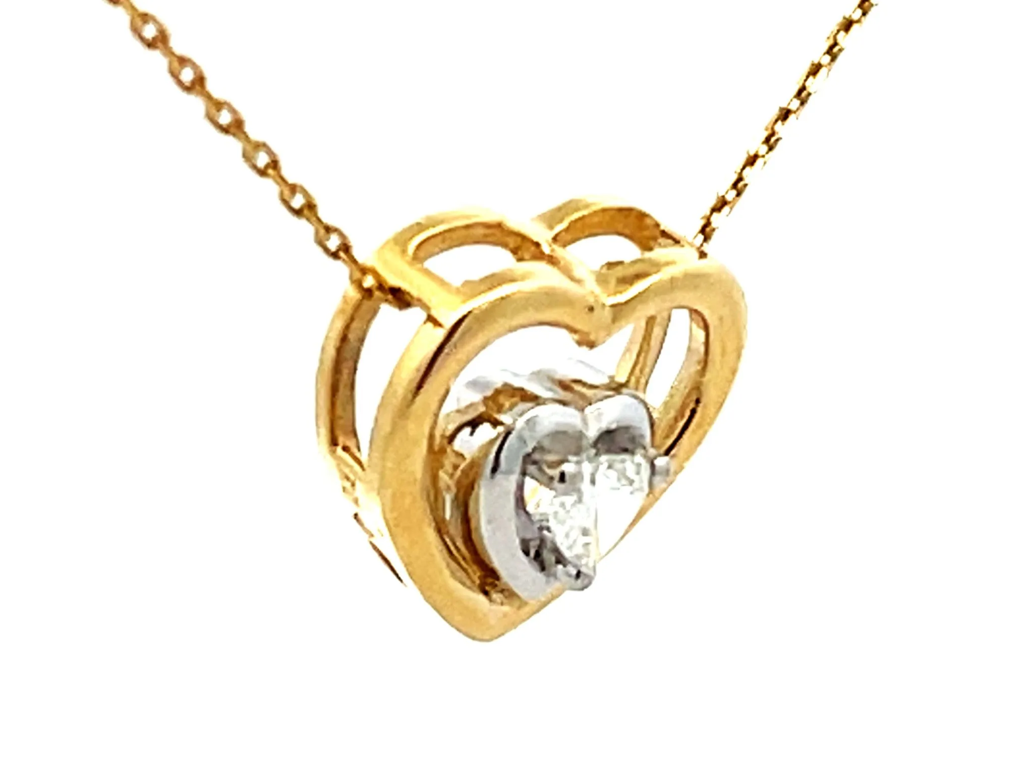 Heart Diamond Heart Necklace 14k Gold