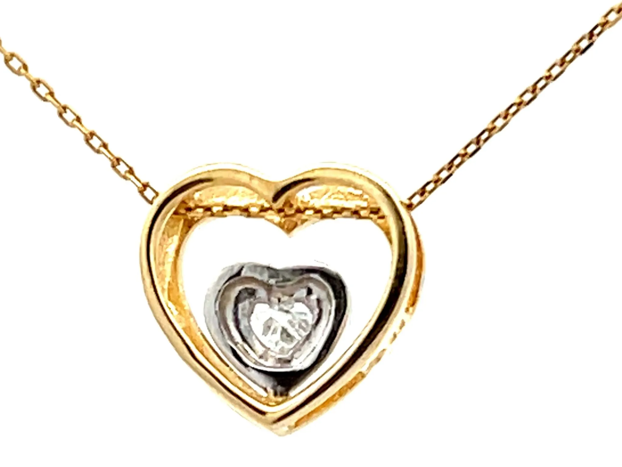 Heart Diamond Heart Necklace 14k Gold