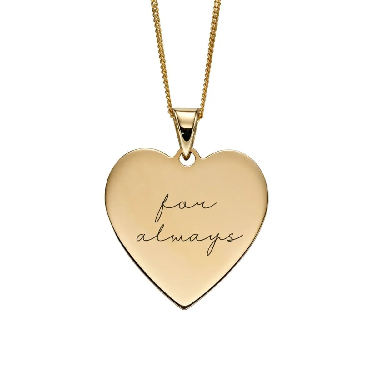 Heart Engravable Tag Pendant In 9ct Gold