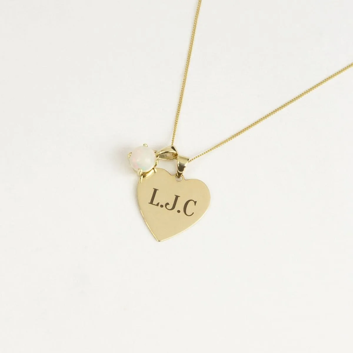 Heart Engravable Tag Pendant In 9ct Gold
