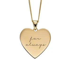 Heart Engravable Tag Pendant In 9ct Gold