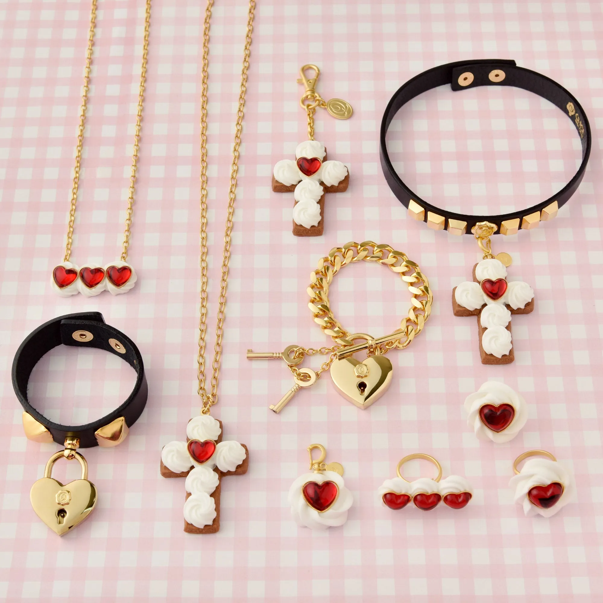 Heart Rock Padlock Leather Choker【Japan Jewelry】