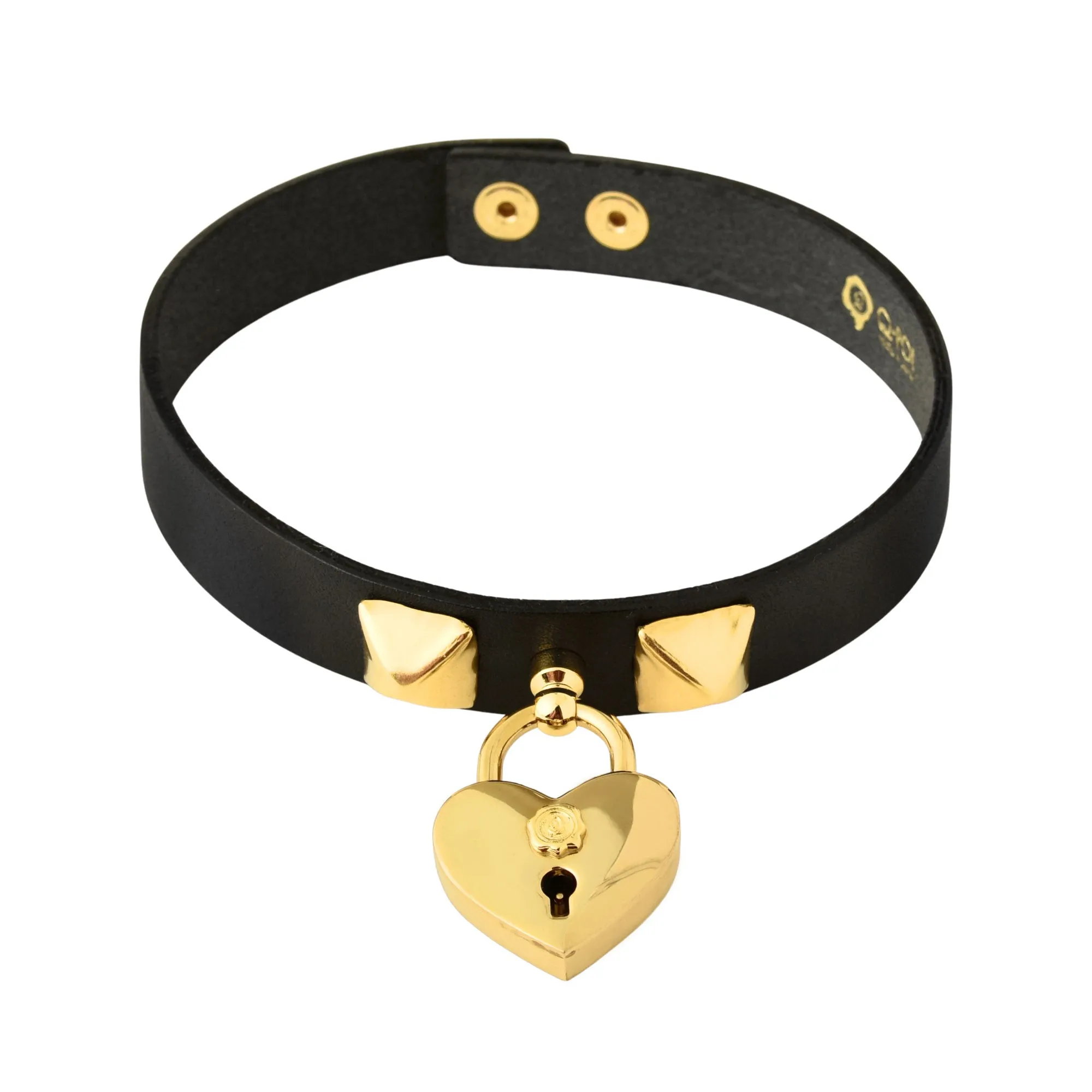 Heart Rock Padlock Leather Choker【Japan Jewelry】