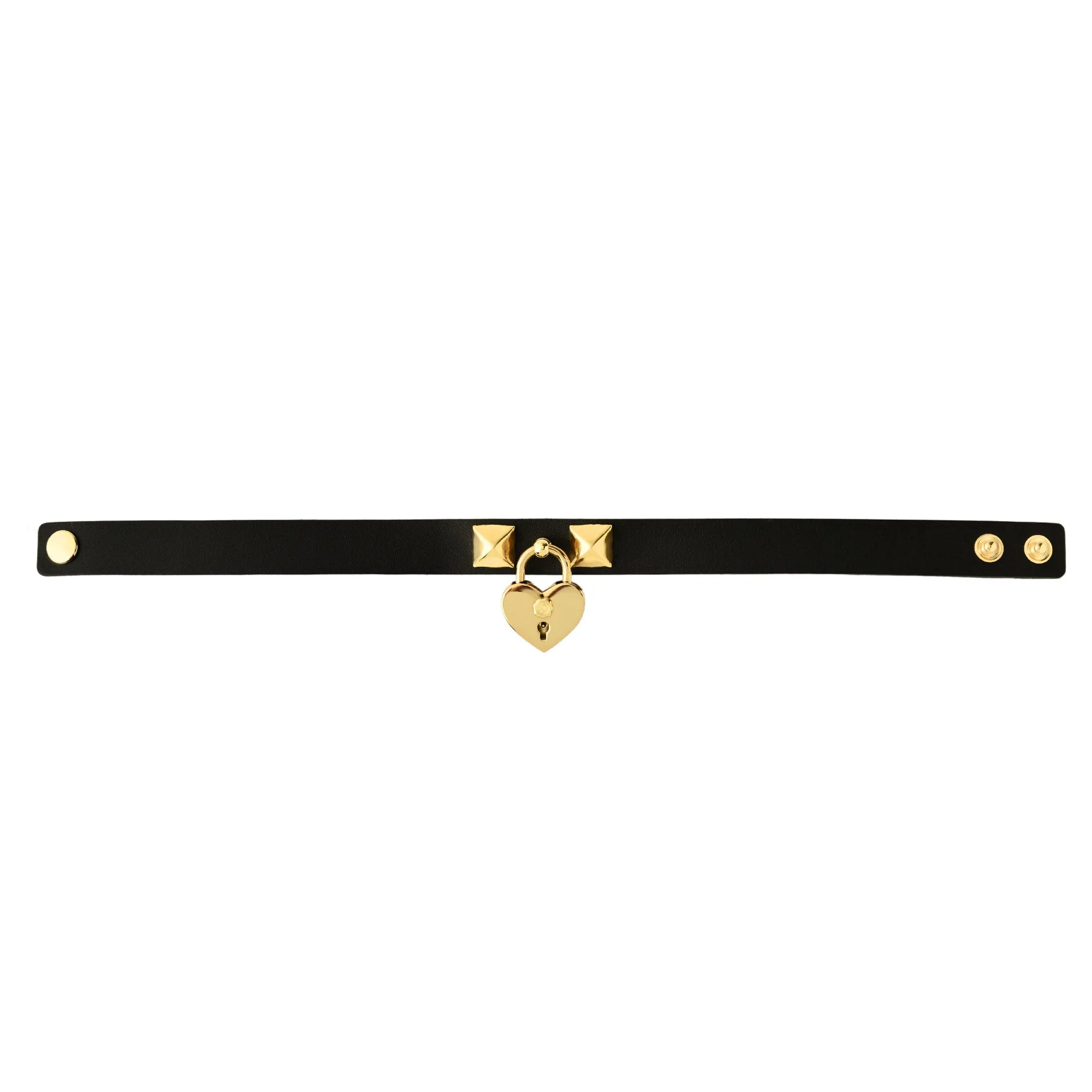 Heart Rock Padlock Leather Choker【Japan Jewelry】