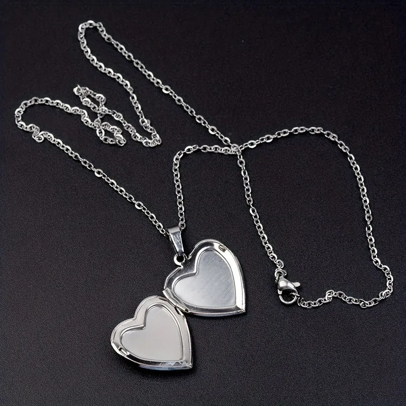Heart Shape Photo Pendant Mood Necklace Locket Pendant For Men Women