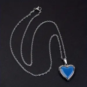 Heart Shape Photo Pendant Mood Necklace Locket Pendant For Men Women