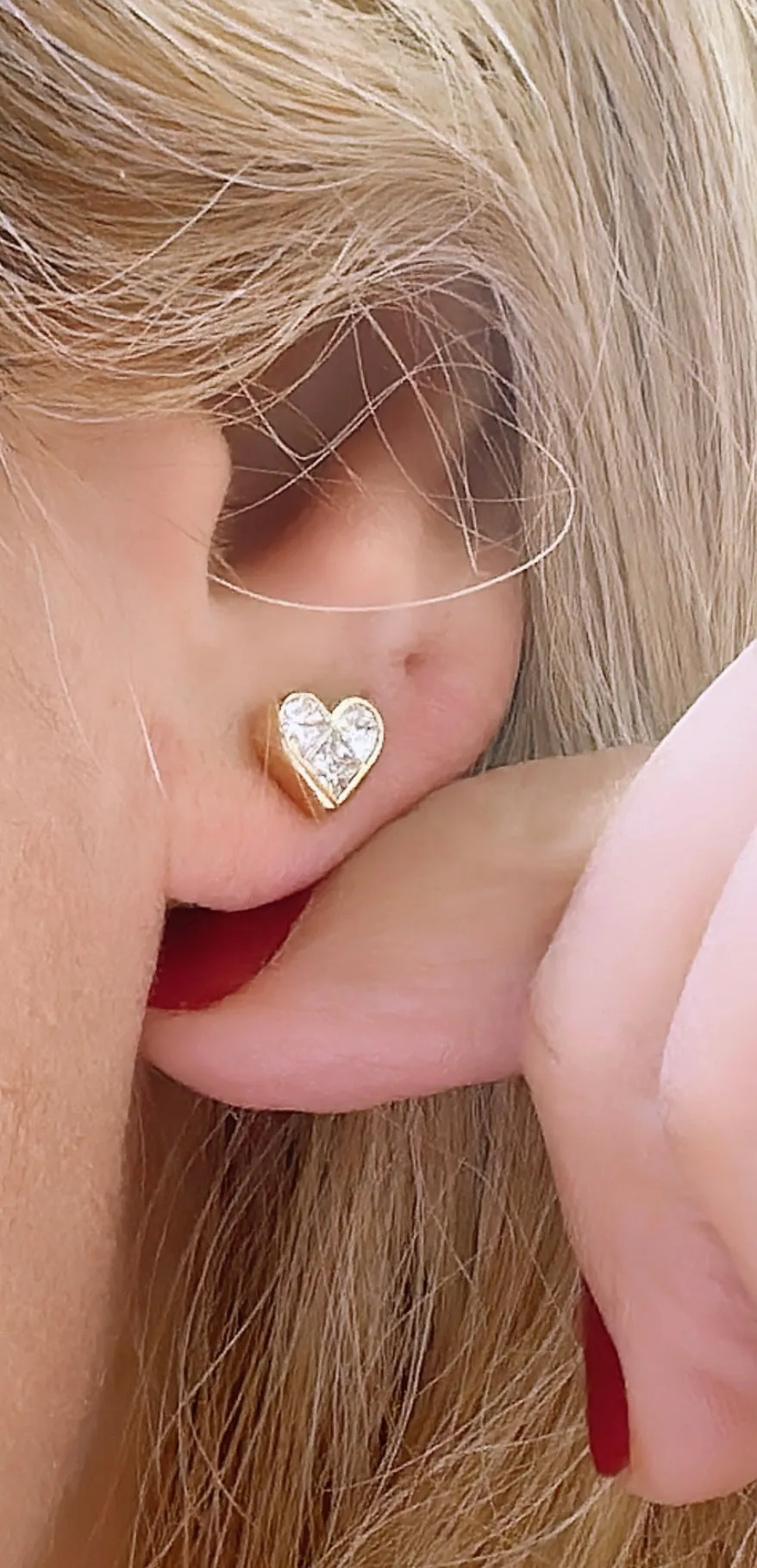 Heart Shaped Diamond Earrings
