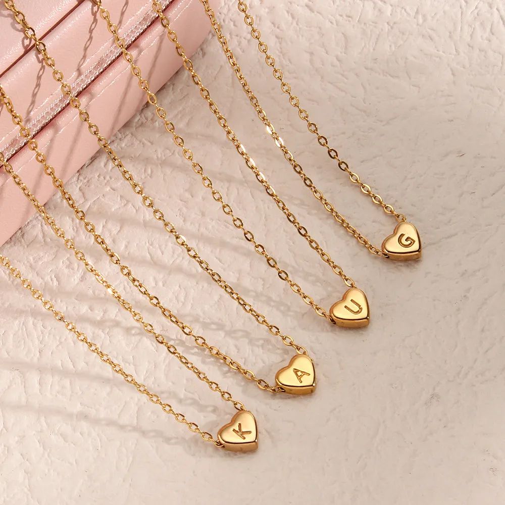 Heart-Shaped Initial Necklace