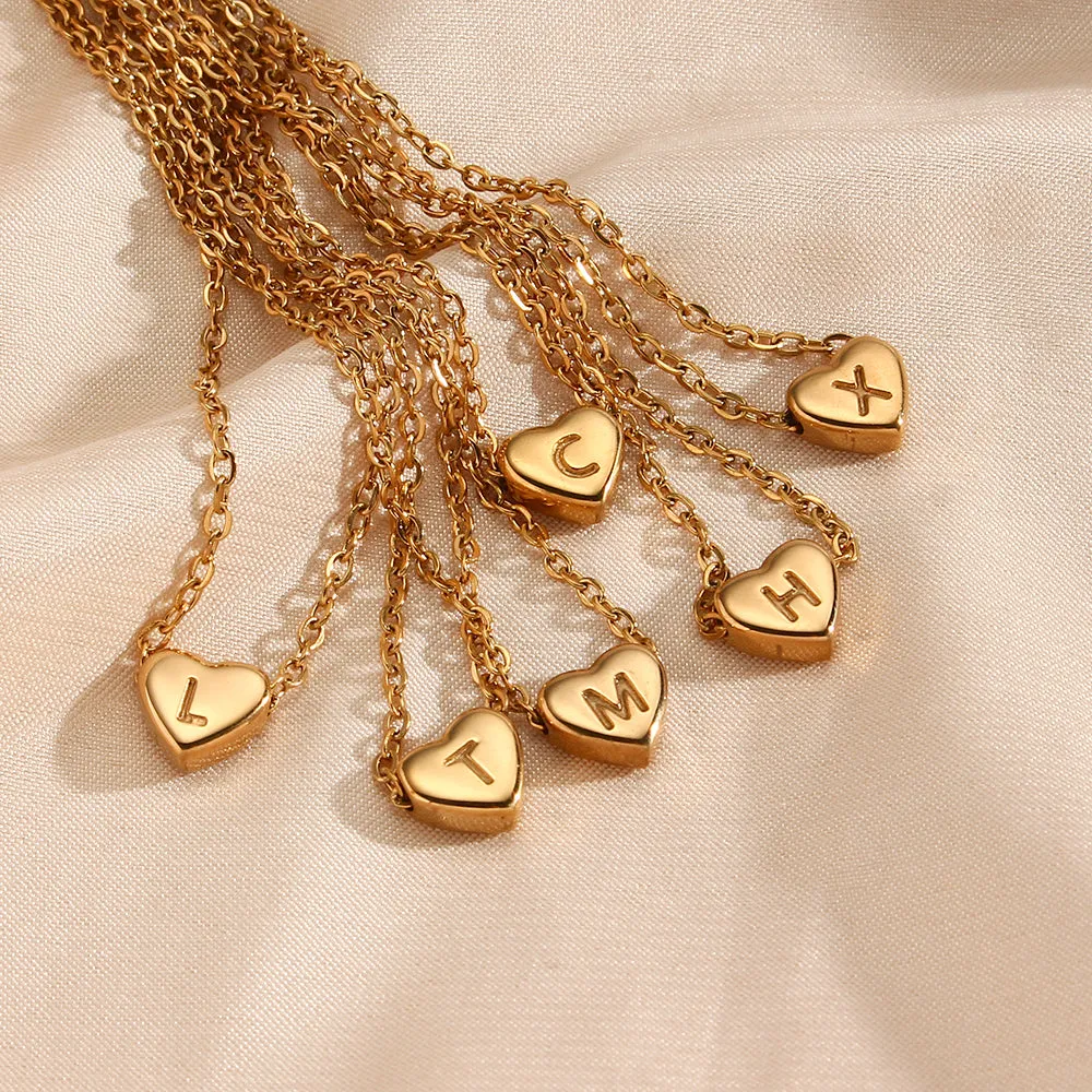 Heart-Shaped Initial Necklace