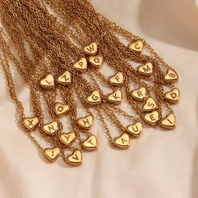 Heart-Shaped Initial Necklace