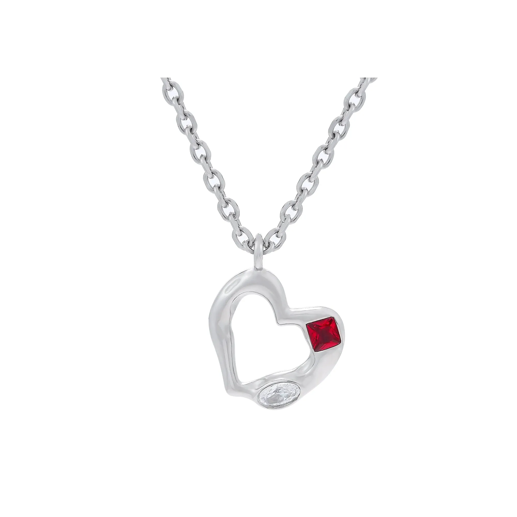 Heart Shaped Metal Pendant Necklace