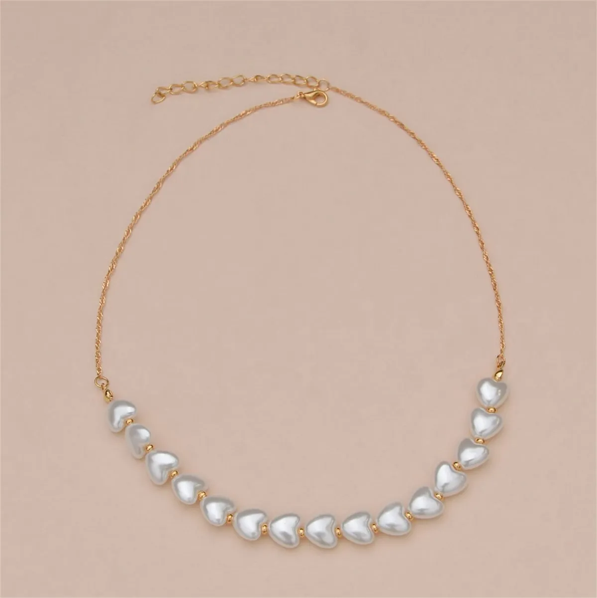 Heart-Shaped Pearl & 18K Gold-Plated Chain Necklace