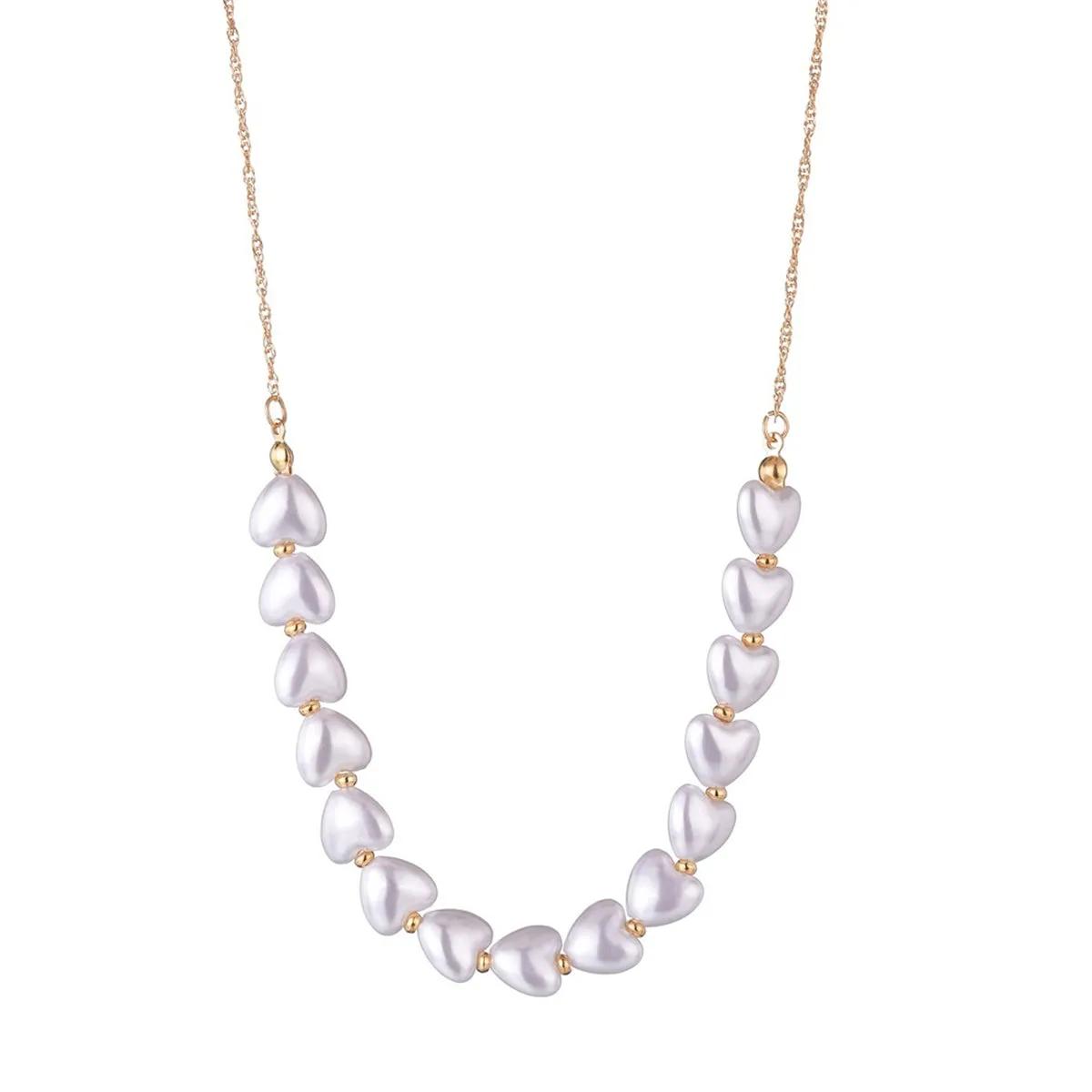 Heart-Shaped Pearl & 18K Gold-Plated Chain Necklace