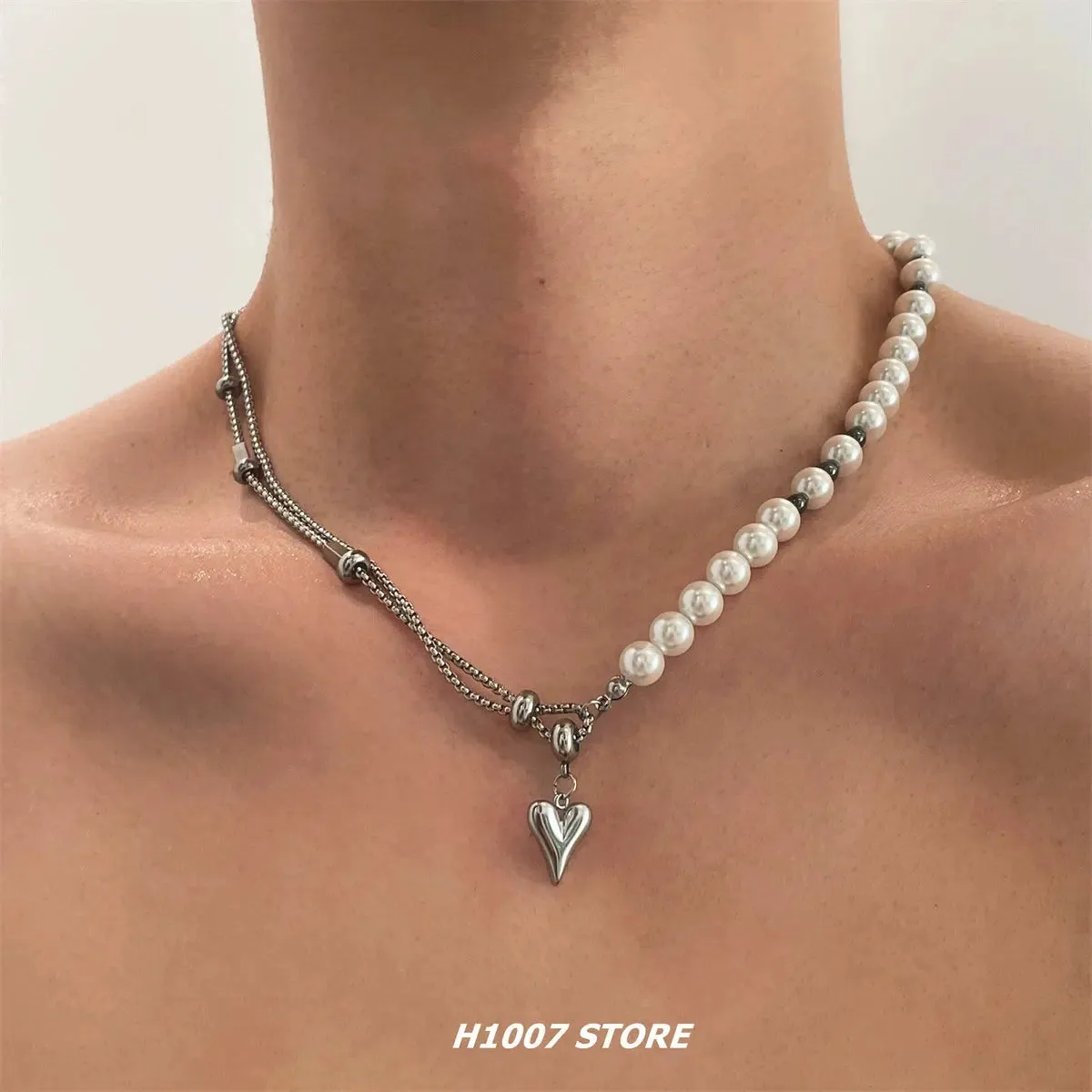 Heart Shaped Pearl Necklace