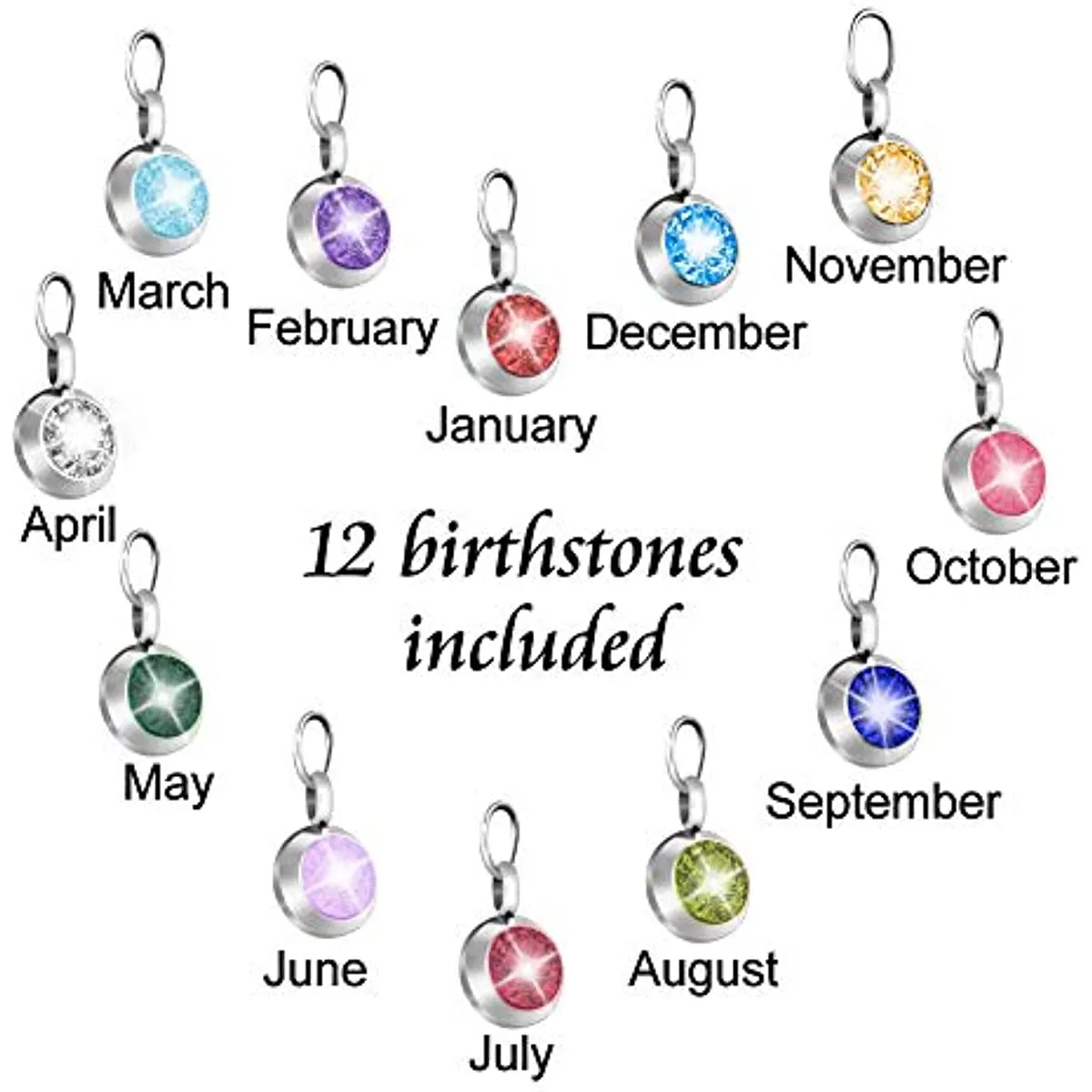 Heart Urn Necklace with Birthstones Cremation Jewelry