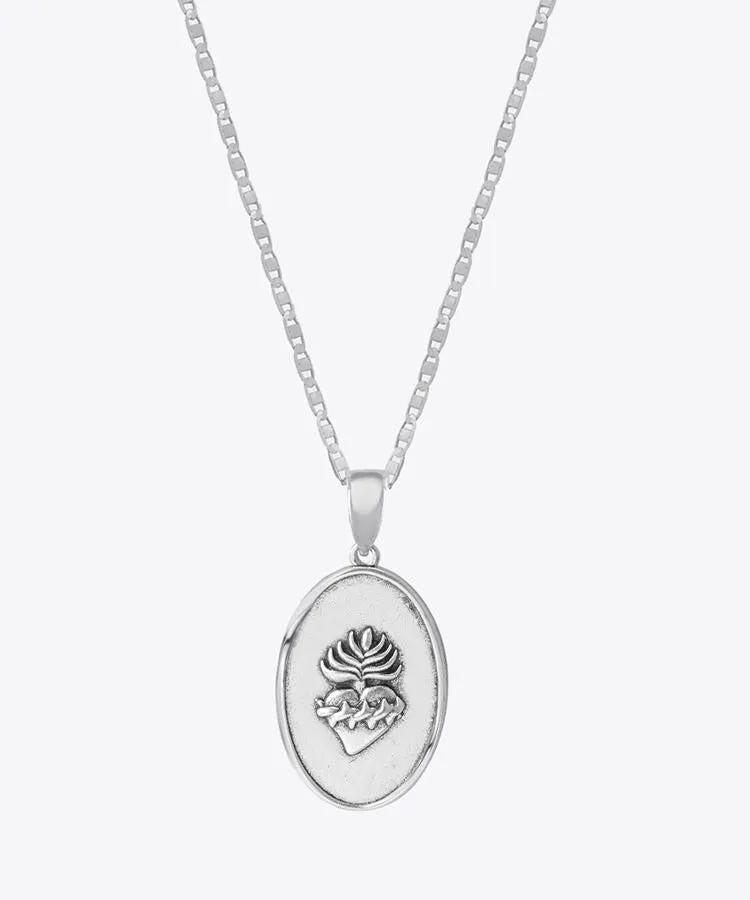 Hearts Afire Medallion Necklace