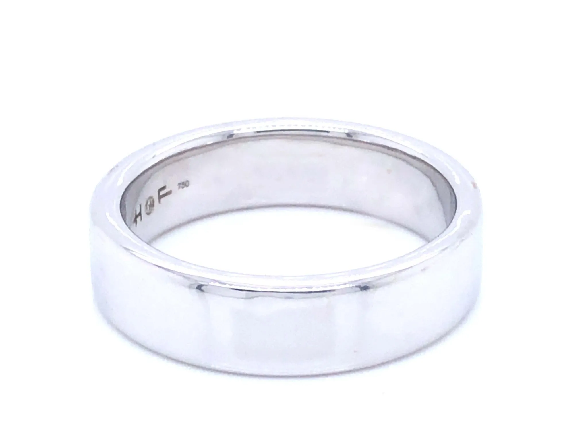 Hearts on Fire Wedding Band Ring in 18k White Gold 6mm