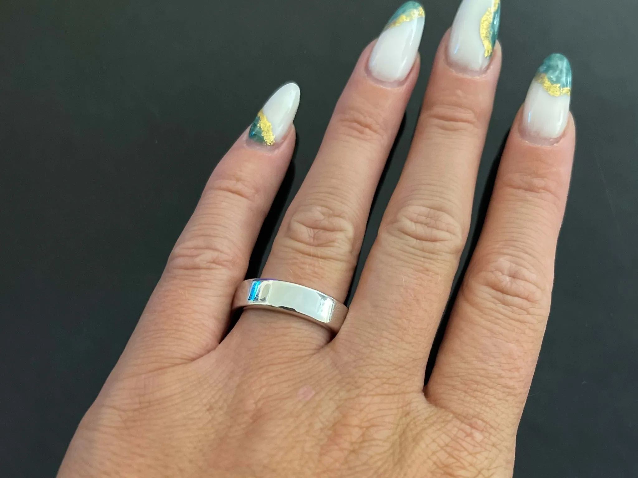 Hearts on Fire Wedding Band Ring in 18k White Gold 6mm