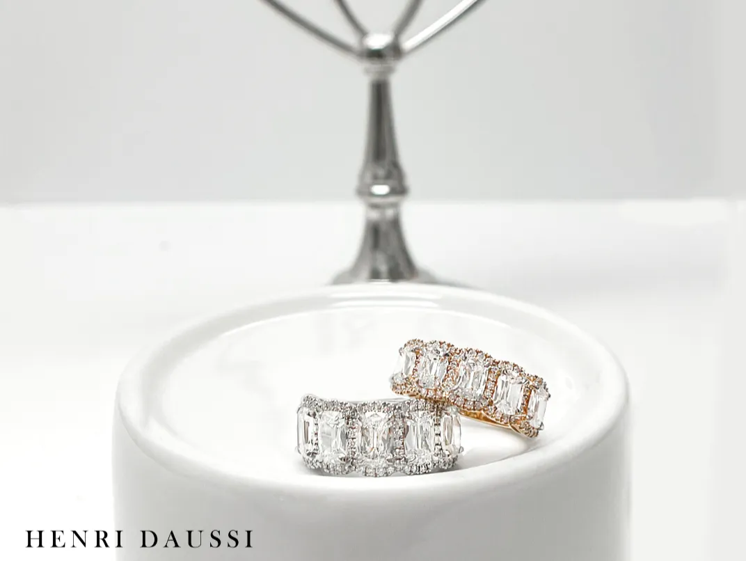 Henri Daussi Cushion Cut Five Stone 1.50ct tw Anniversary Diamond Ring