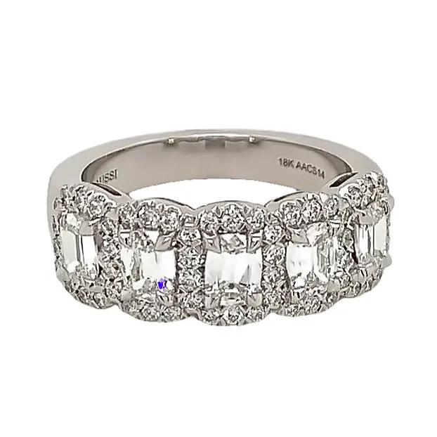 Henri Daussi Cushion Cut Five Stone 1.50ct tw Anniversary Diamond Ring