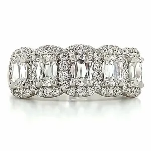 Henri Daussi Cushion Cut Five Stone 1.50ct tw Anniversary Diamond Ring