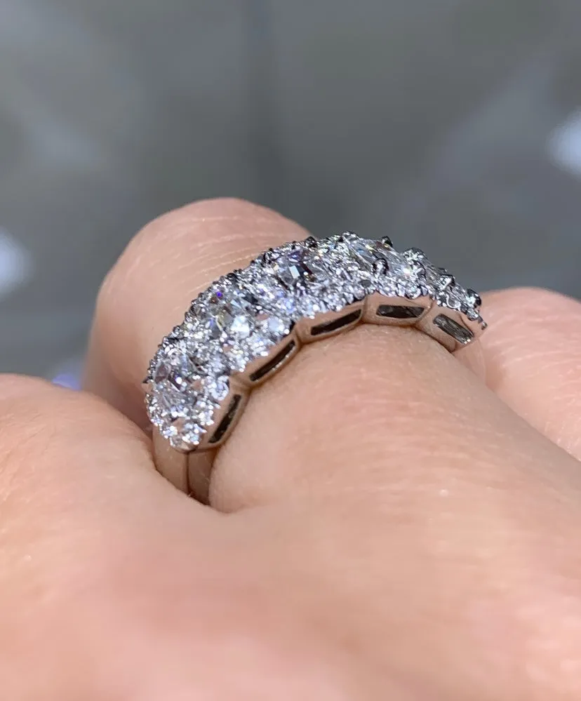 Henri Daussi Cushion Cut Five Stone 1.50ct tw Anniversary Diamond Ring