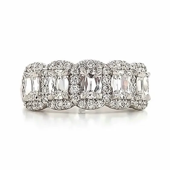 Henri Daussi Cushion Cut Five Stone 1.50ct tw Anniversary Diamond Ring
