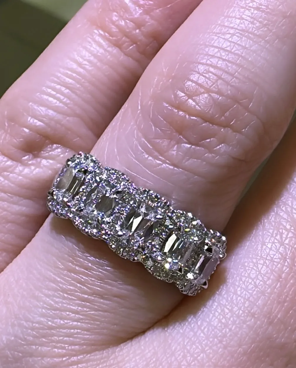Henri Daussi Cushion Cut Five Stone 1.53ct tw Wedding & Anniversary Diamond Ring