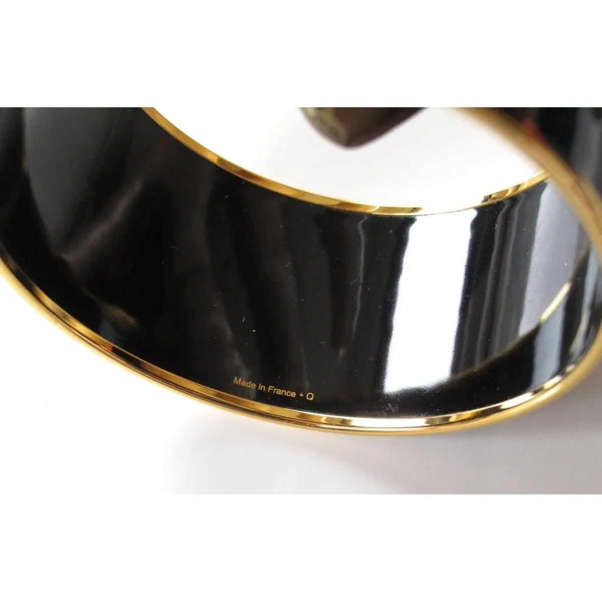 Hermes Duck Enamel Gold Trim Caleche Xtra Wide Bangle Bracelet New!