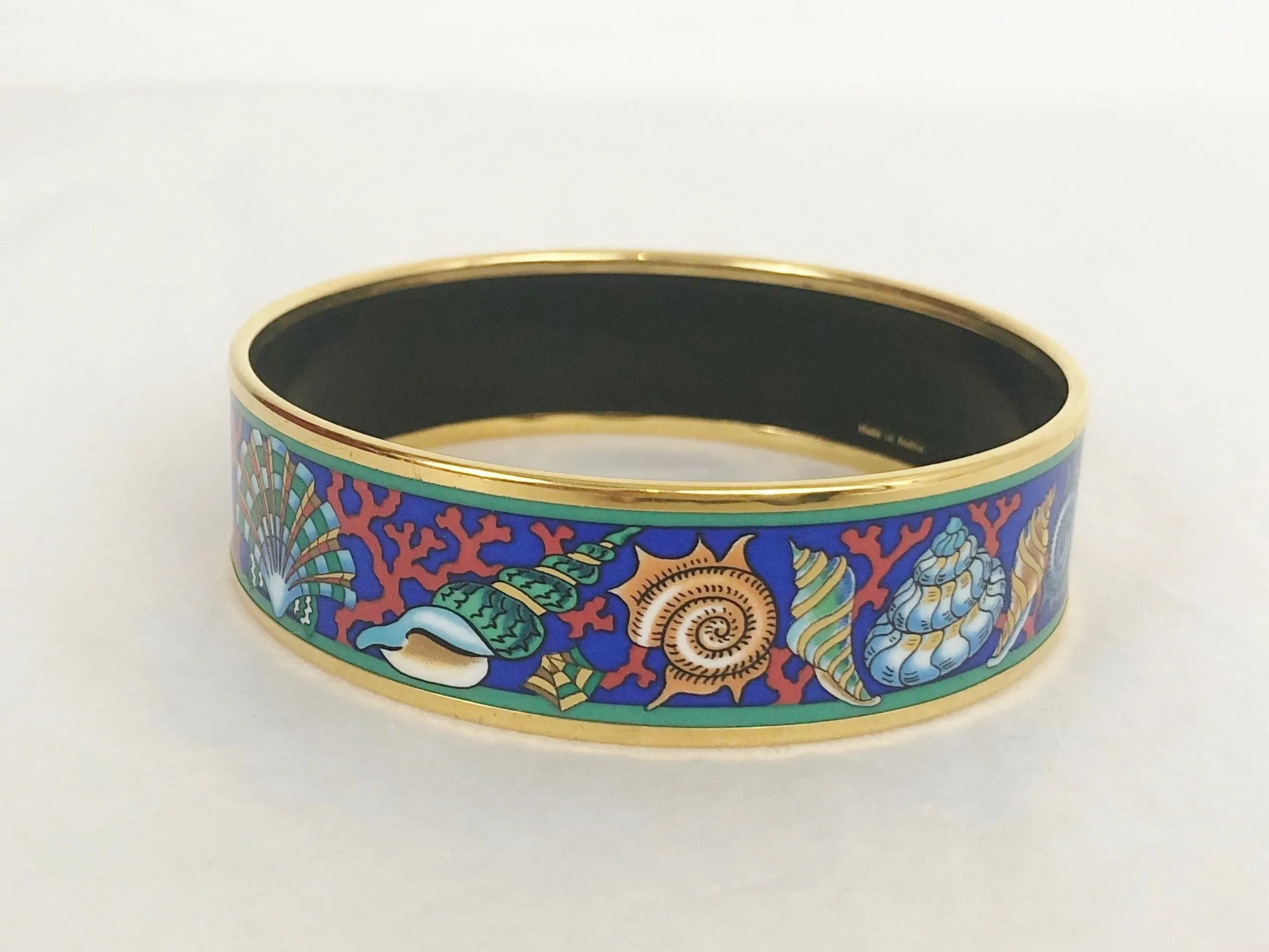 Hermès Wide Enamel Seashell Bracelet