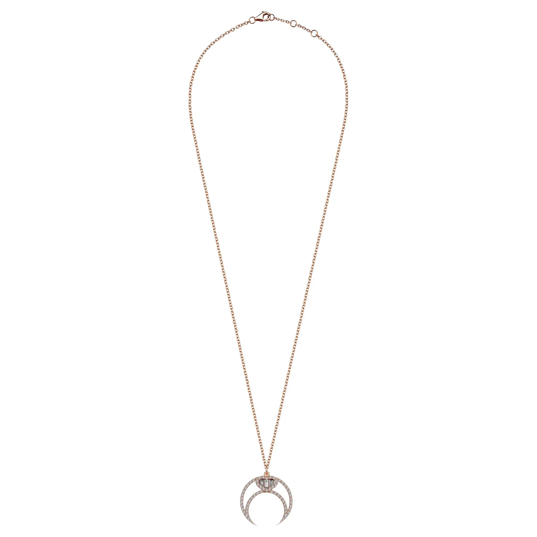 HIGH MOON BAGUETTE HEART NECKLACE